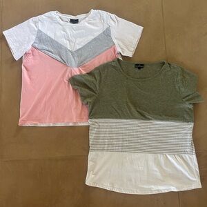 2 Nursing/ Breastfeeding Shirts With Zipper - L